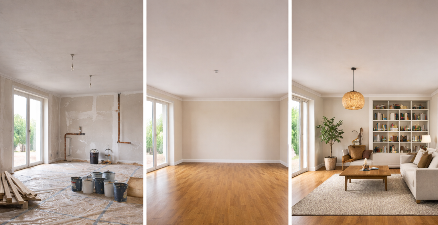 Wohnzimmer-Renovierungsprojekt